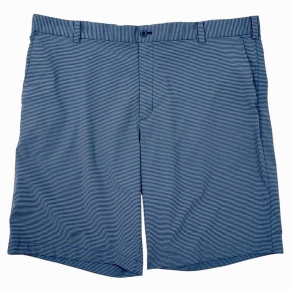 Nike Golf Shorts Mens 40 Blue Stripe Dry Fit Athletic Performance Flat Front